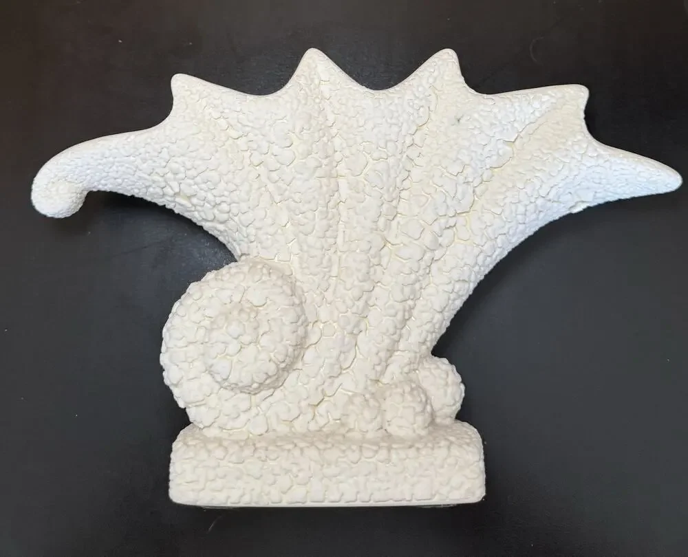 Vintage Royal Haeger Vase Nautical Shell Plantar Popcorn Texture Art Deco 1998